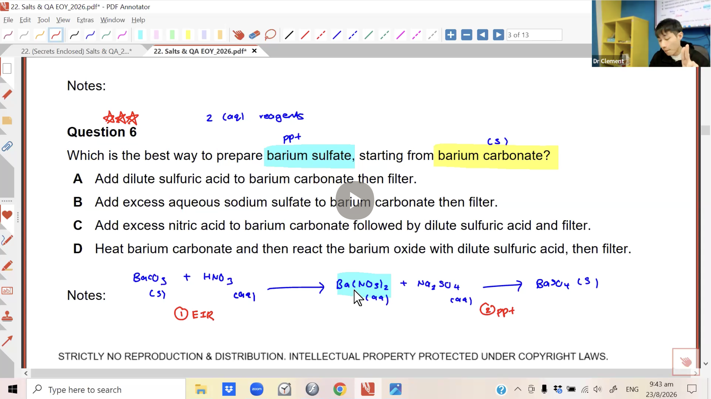 36. EOY Revision - Salt Preparation [2026] - Dr C
