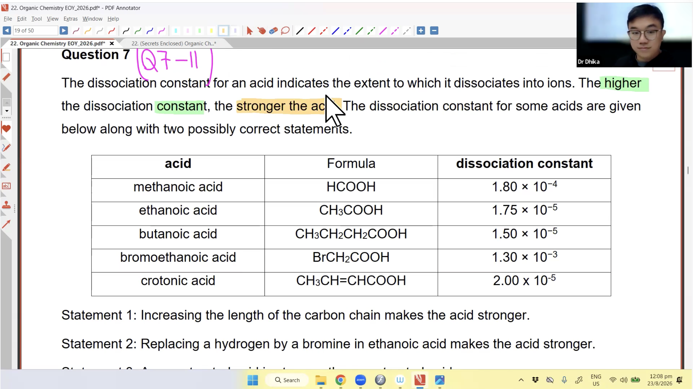 36. Organic Chemistry EOY L3 [2026] - Dr D