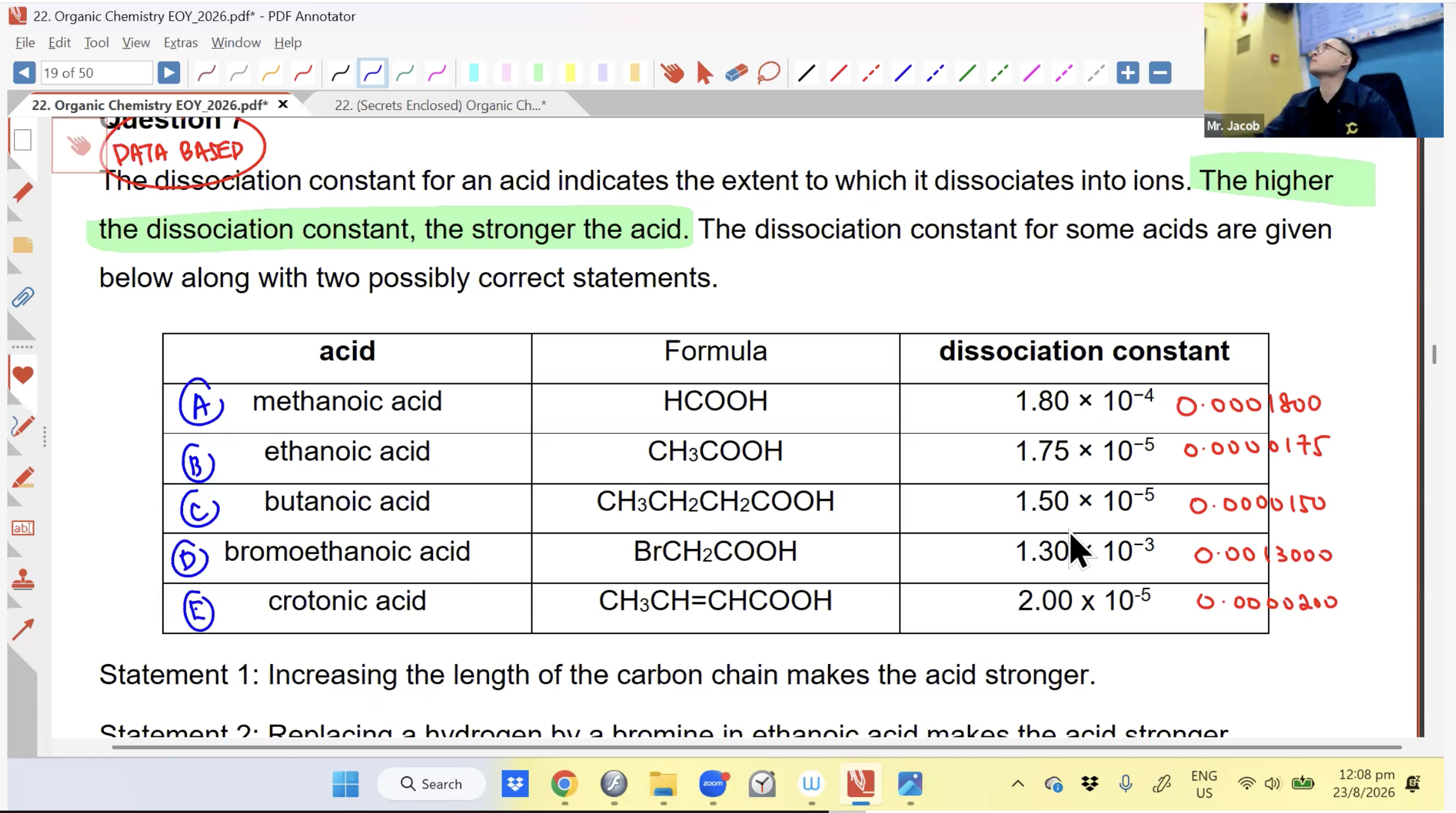 36. Organic Chemistry EOY L3 [2026] - Mr JT