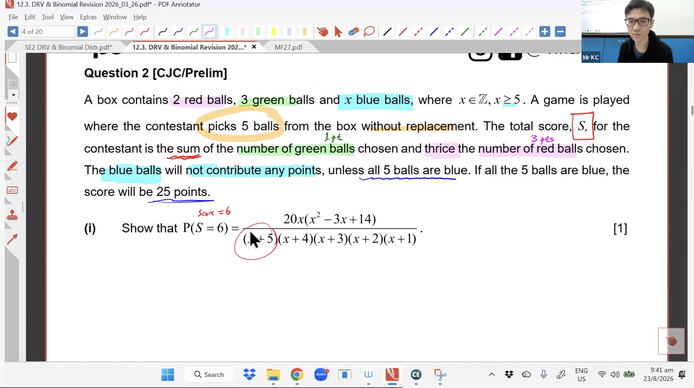 36. DRV & Binomial Distribution Revision [2026] - Mr KC