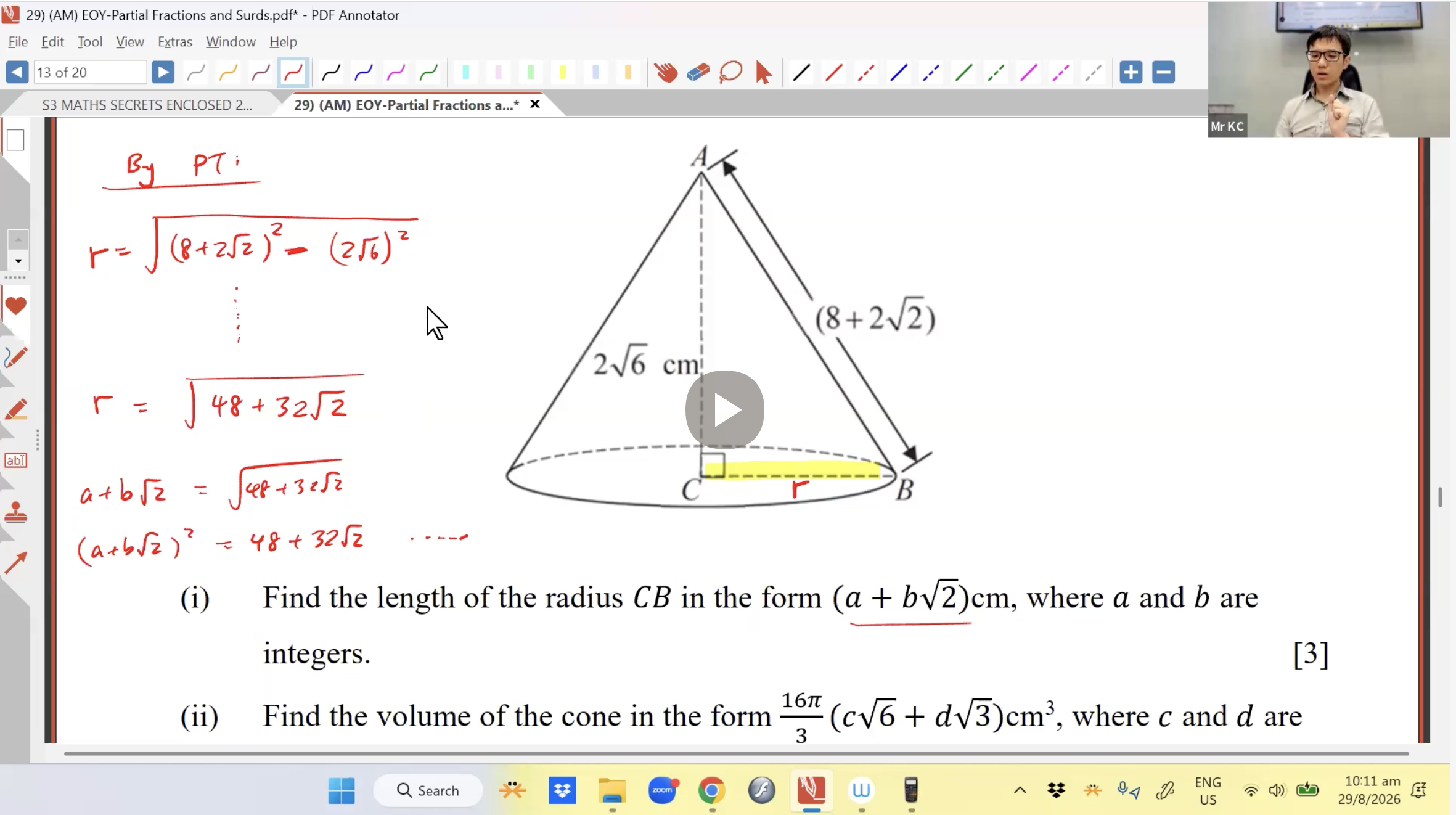 37. EOY Revision - Partial Fraction and Surd [2026] - Mr KC