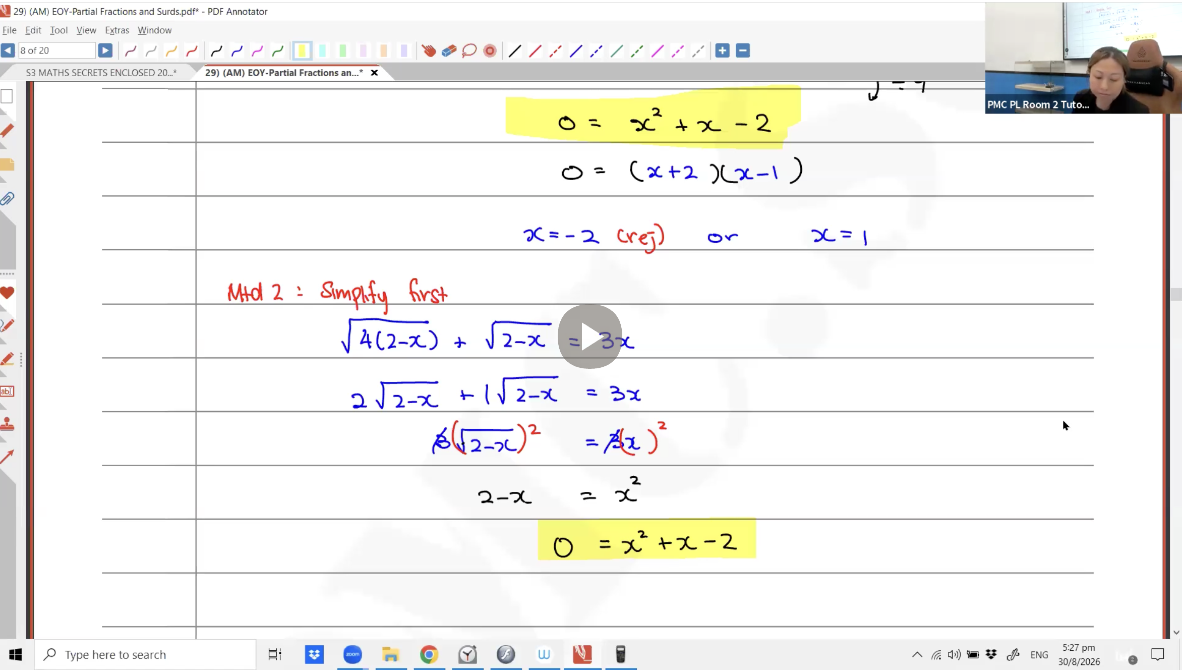 37. EOY Revision - Partial Fraction and Surd [2026] - Ms JL