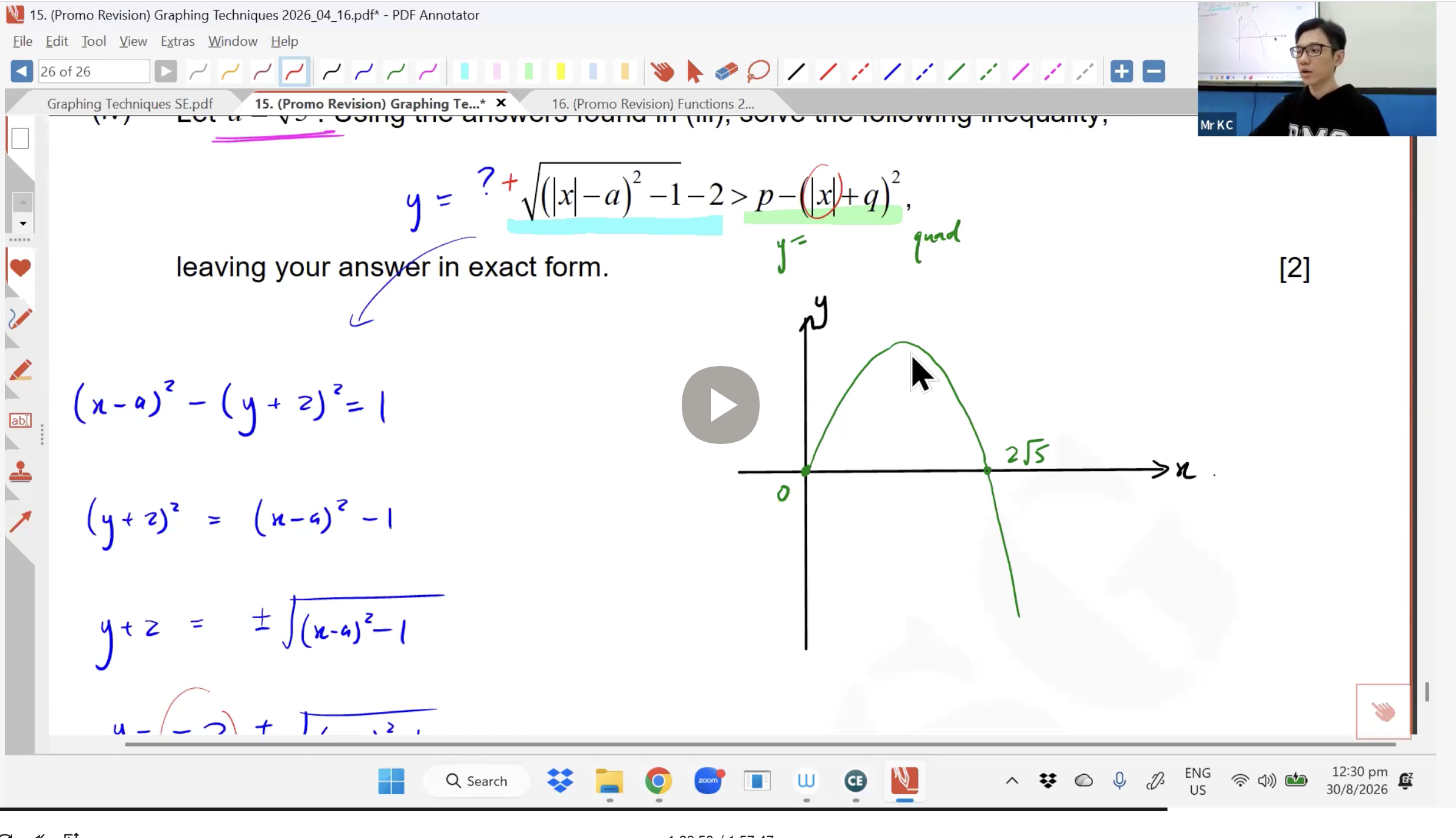 37. EOY Revision Graphing & Functions L2 [2026] - Mr KC
