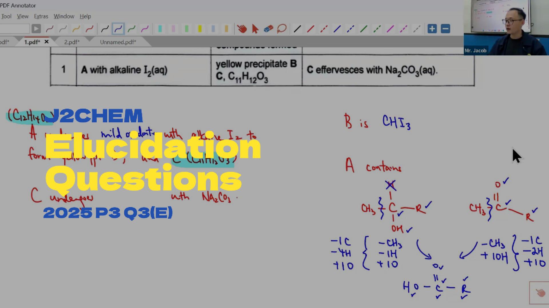 [Elucidation] 2025 P3 Q3e (Oxidative Cleavage, Electrophilic Substitution & Iodoform)