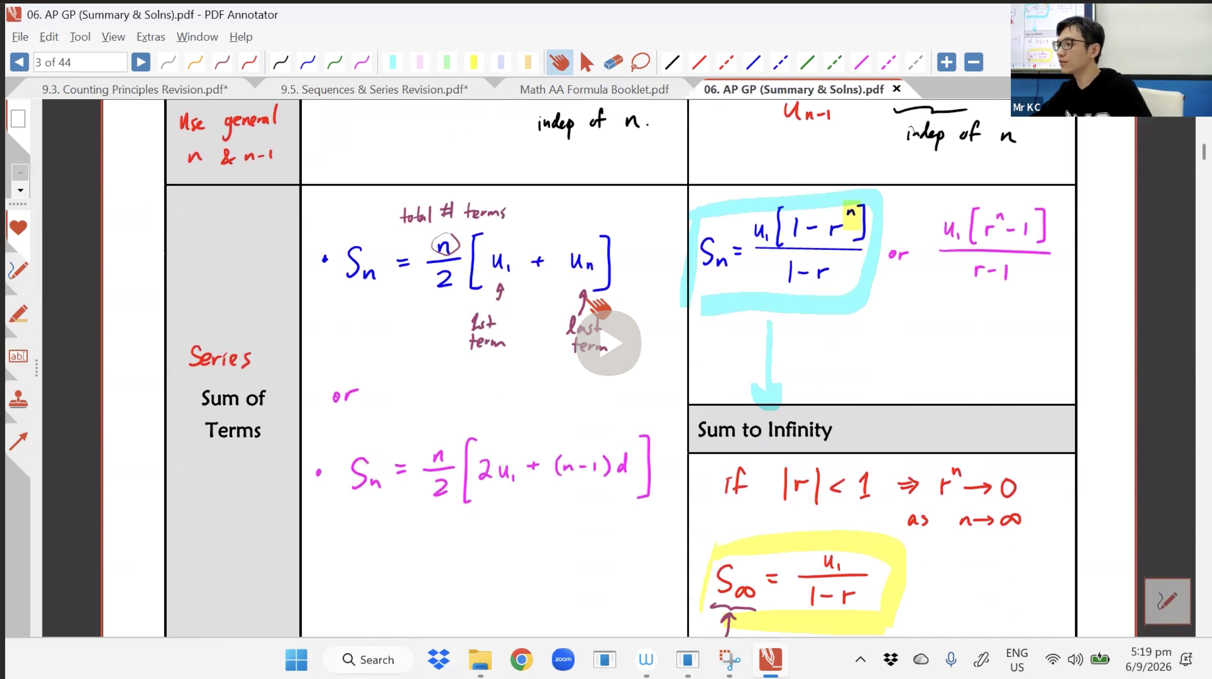 38. EOY Revision - Counting Principles L2 + Seq & Series L1 [2026] - Mr KC
