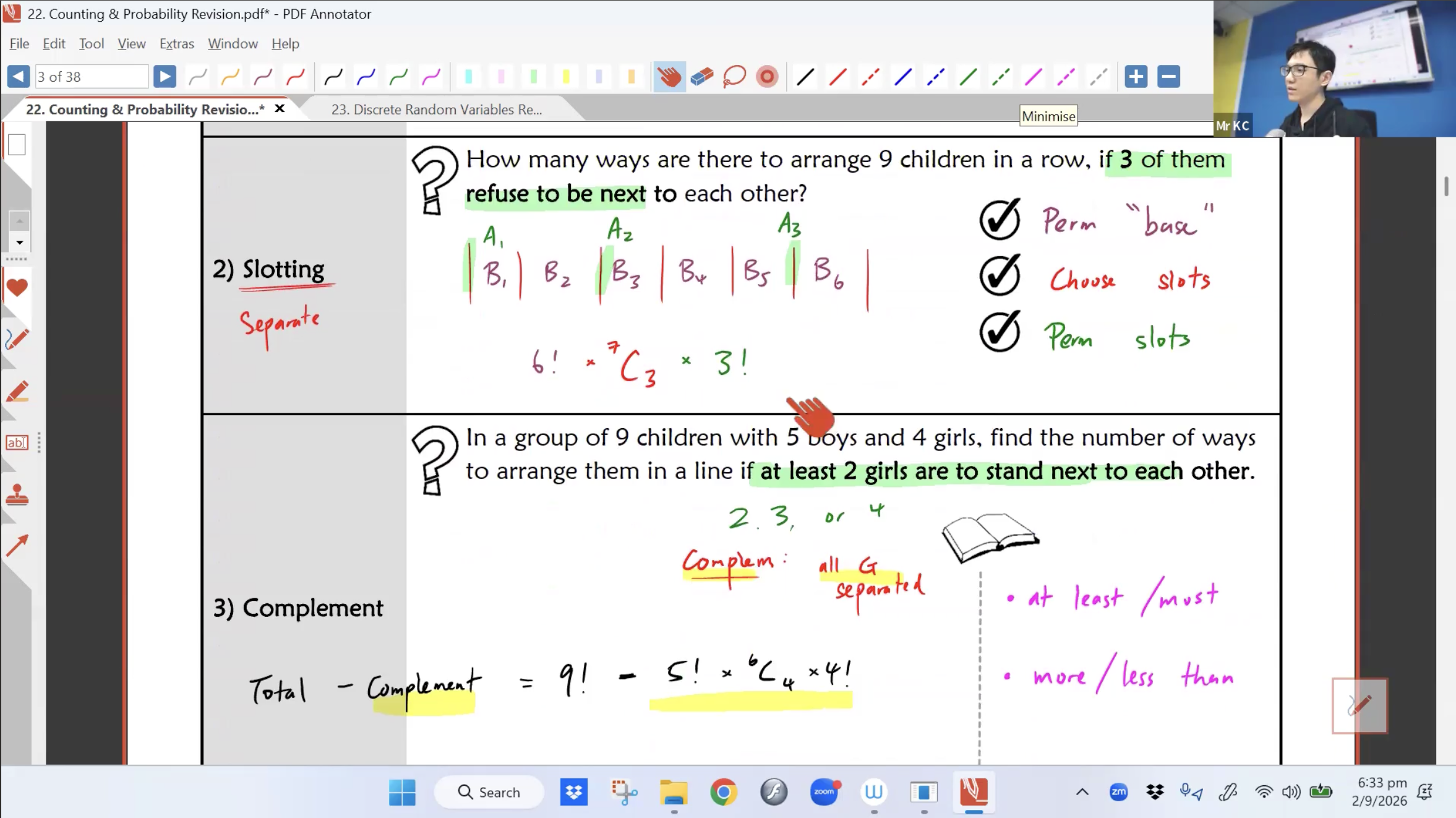 38. Probability & Counting Revision L2 [2026] - Mr KC
