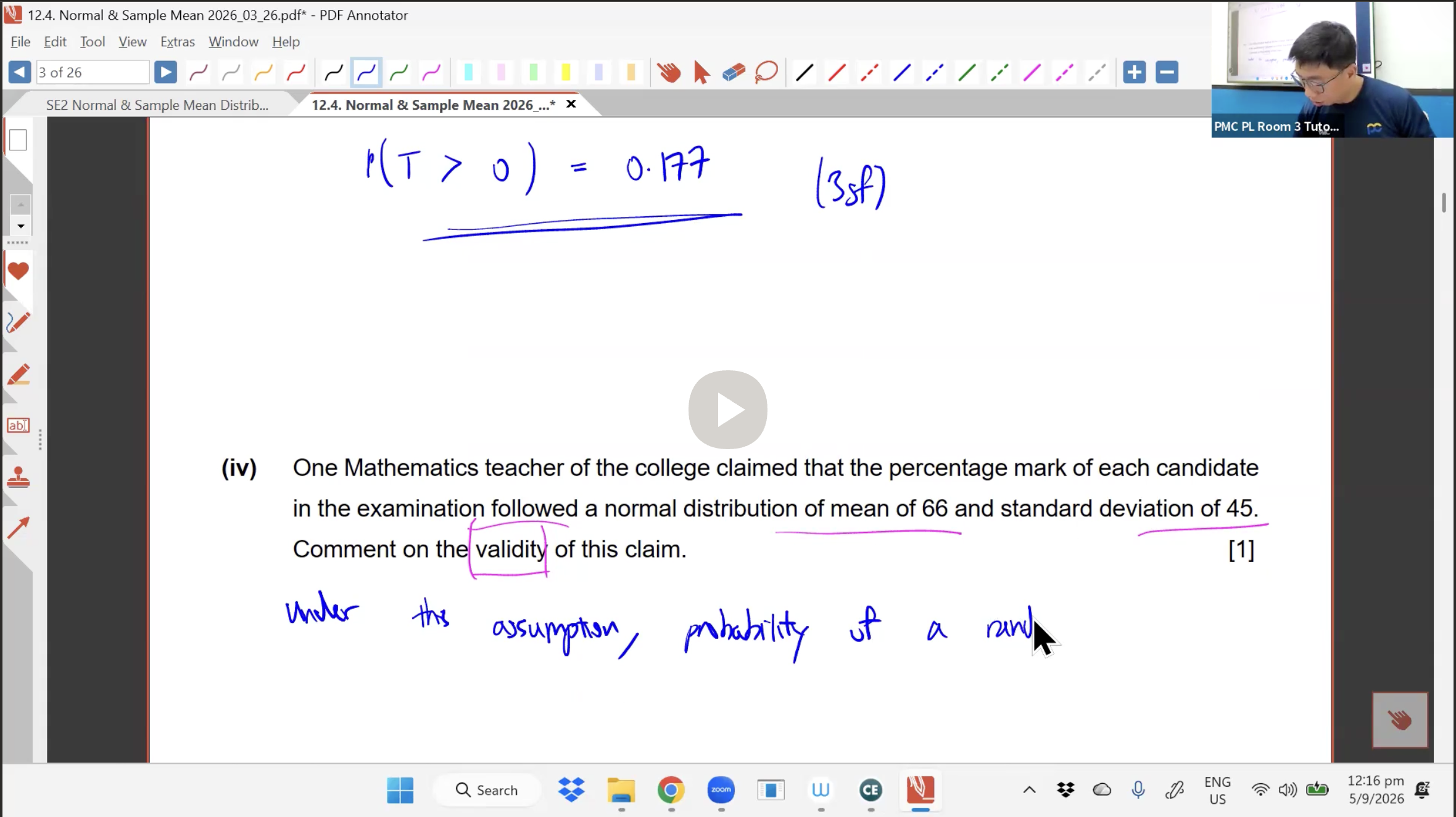 38. Normal & Sample Mean Revision [2026] - Mr CT