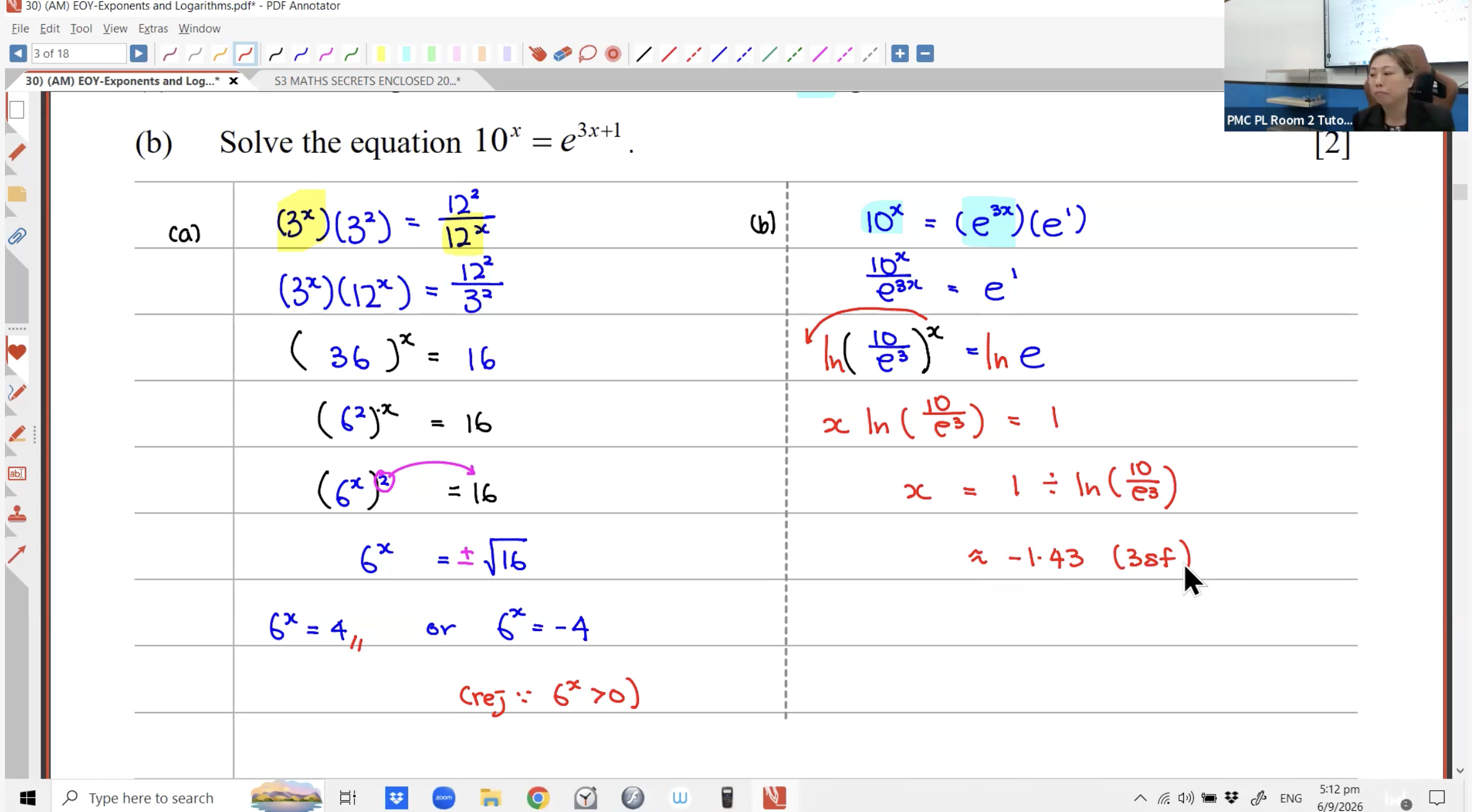 38. EOY Revision - Exponential and Logarithmic [2026] - Ms JL