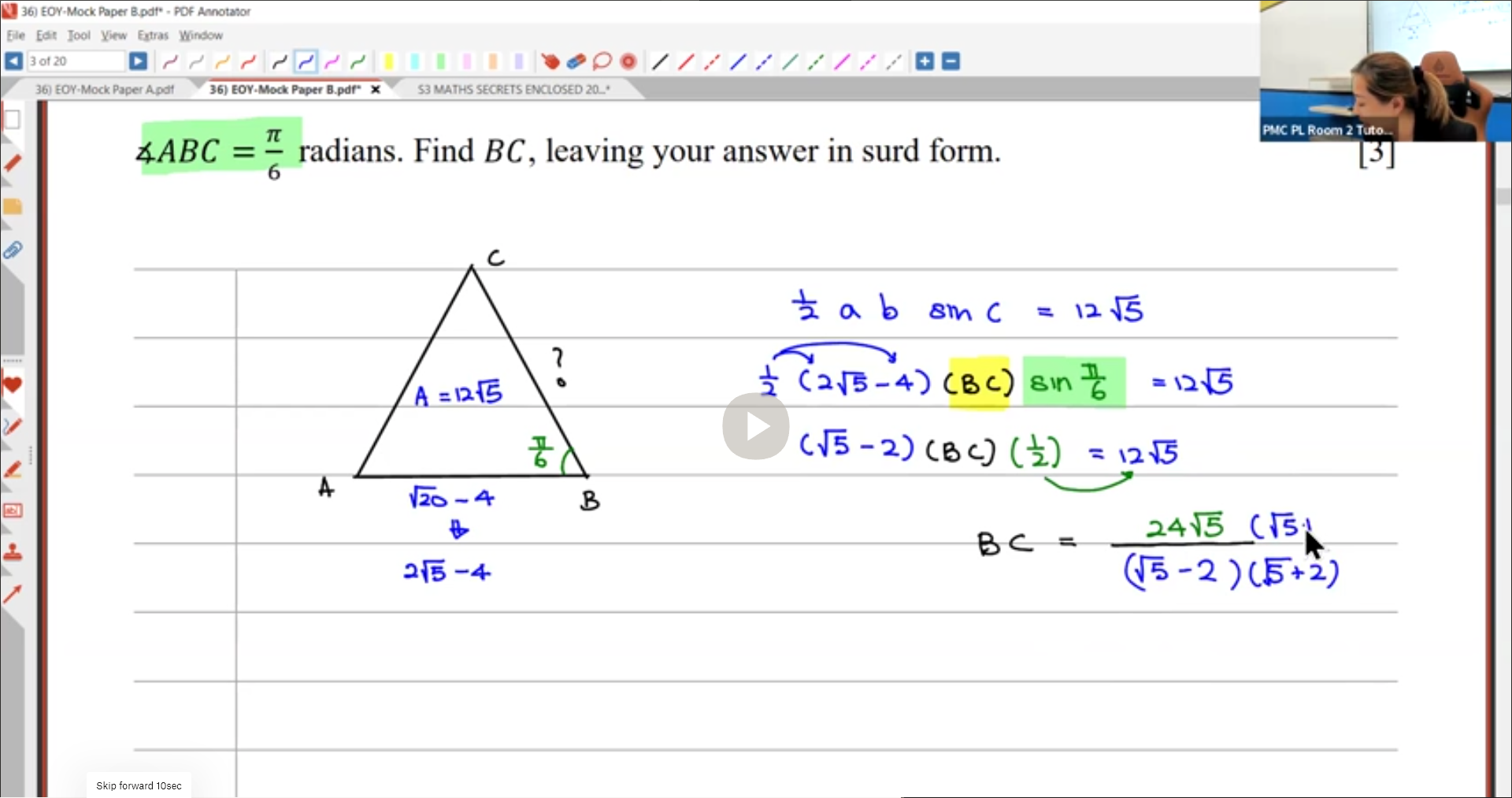 39a. EOY Revision - Mock A(2 hrs) + EOY Revision - Mock B (2 hrs) - Ms June