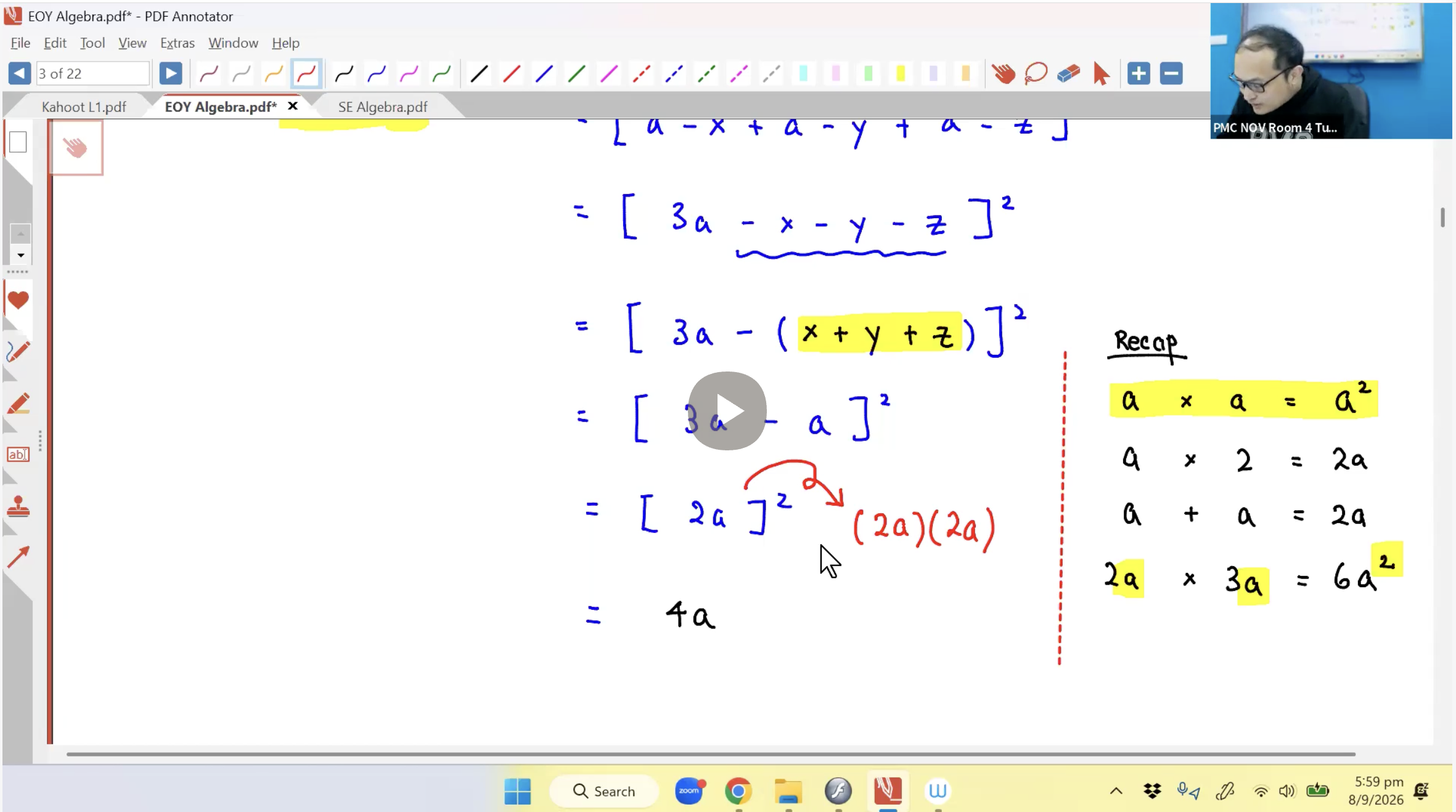 39a. EOY Algebra L1 [2026] - Mr AA