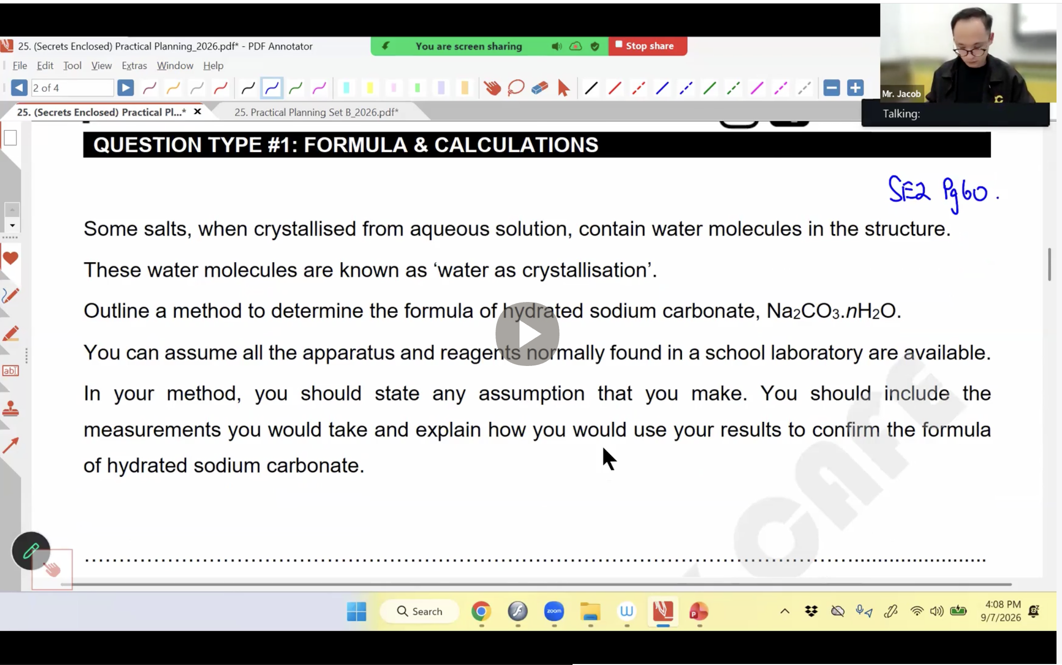 39a. Practical II EOY (4 hrs) - Planning & Practical (Redox & Metals) [9 Sep] [2026] - Mr JT