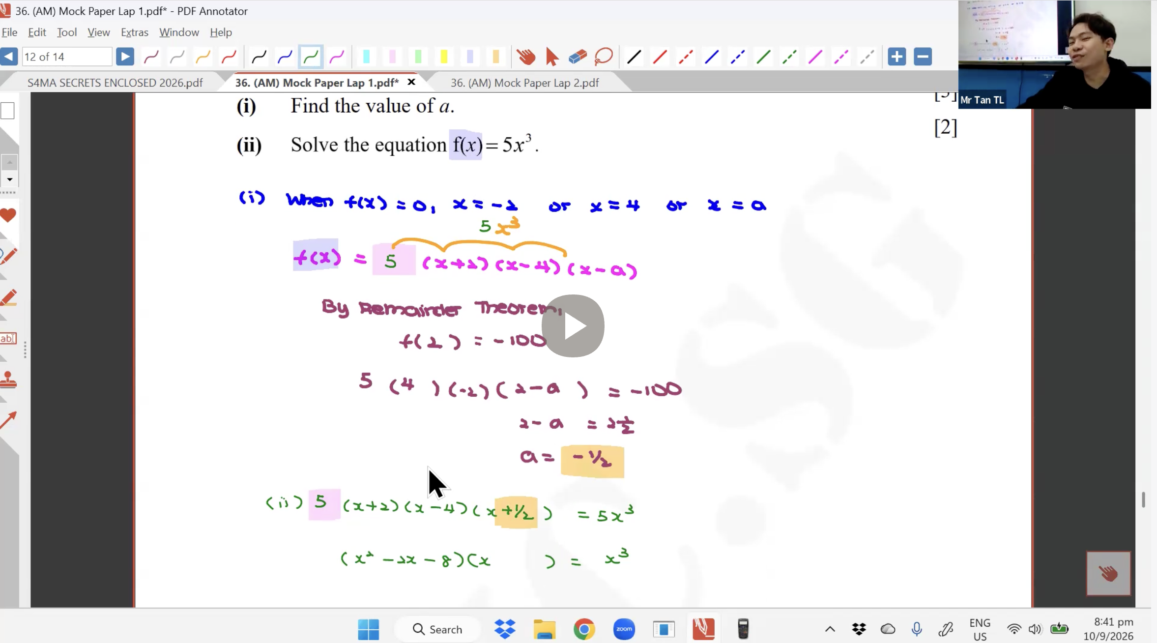 39b. Mock Exam L1 - Algebra [2026] - Mr TTL