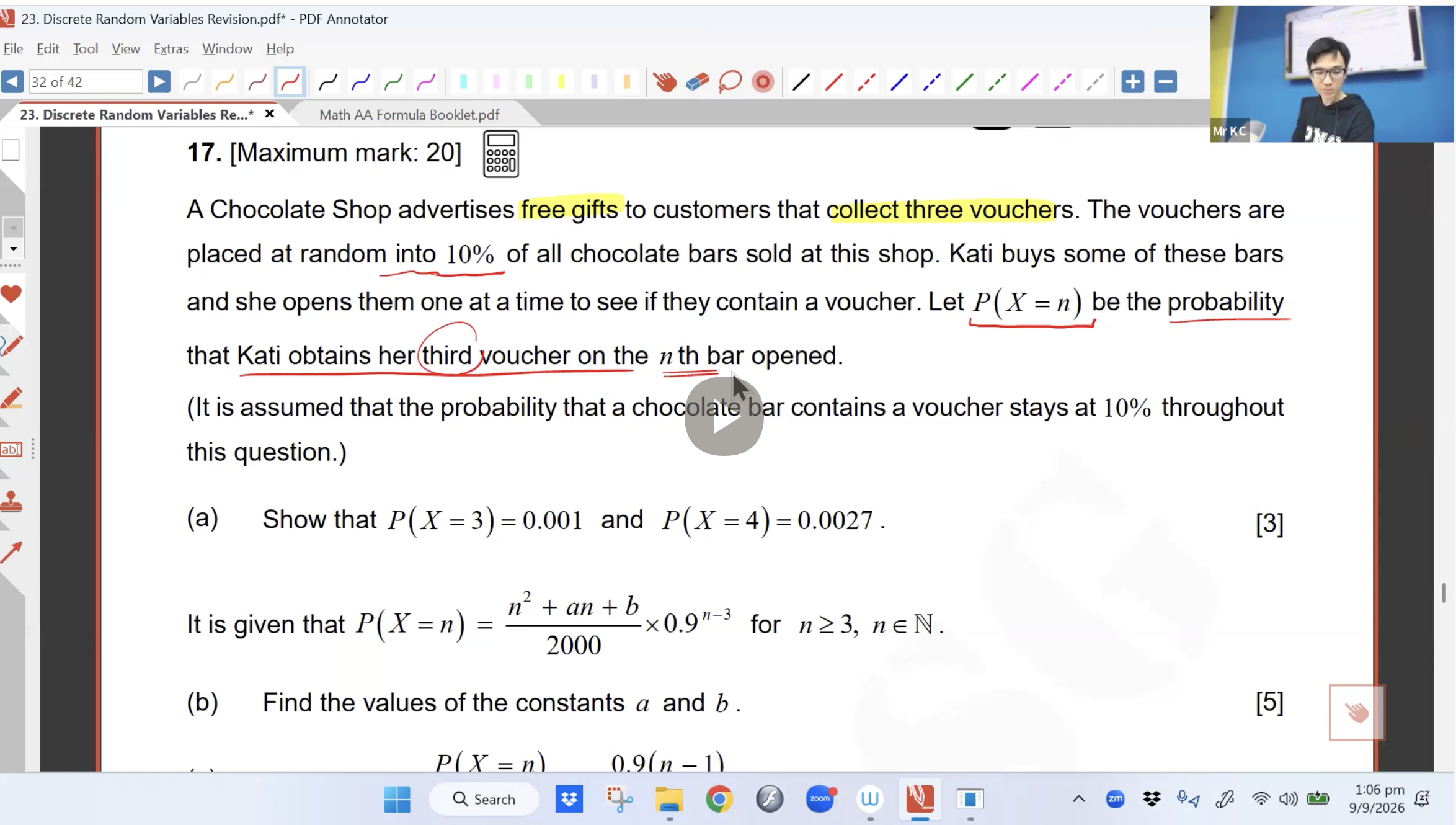 39. Probability Distribution Revision L1 (4h) [2026] - Mr KC