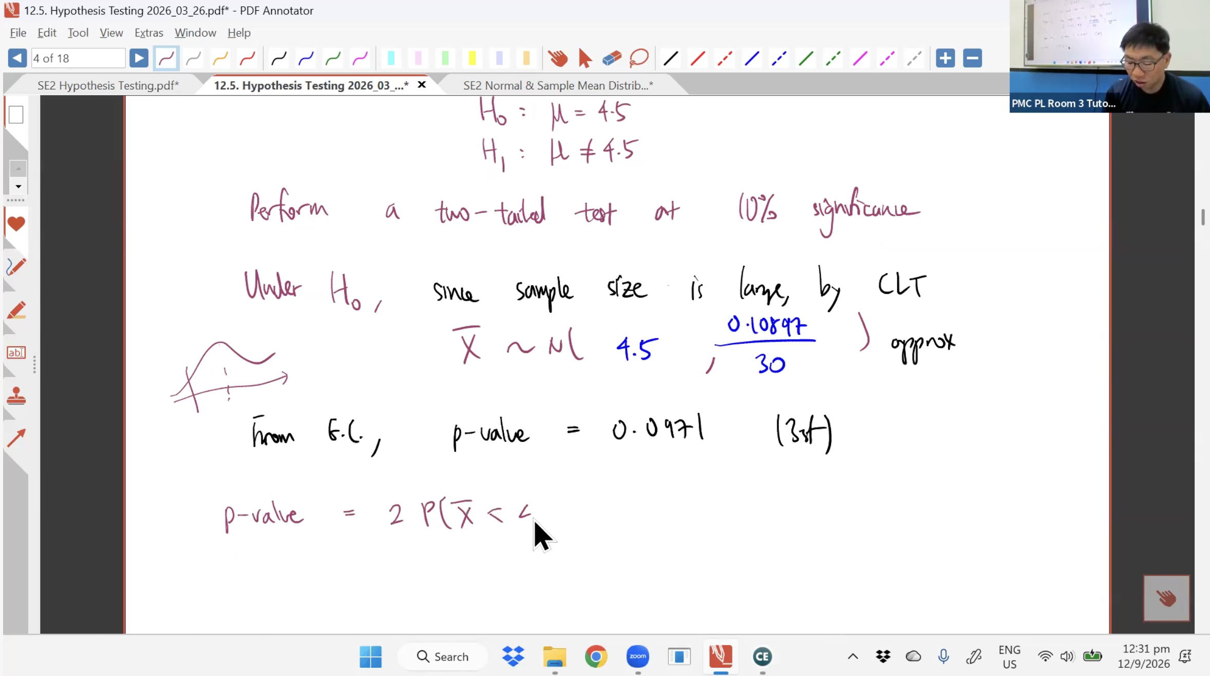 39b. Hypothesis Testing Revision [2026] - Mr CT
