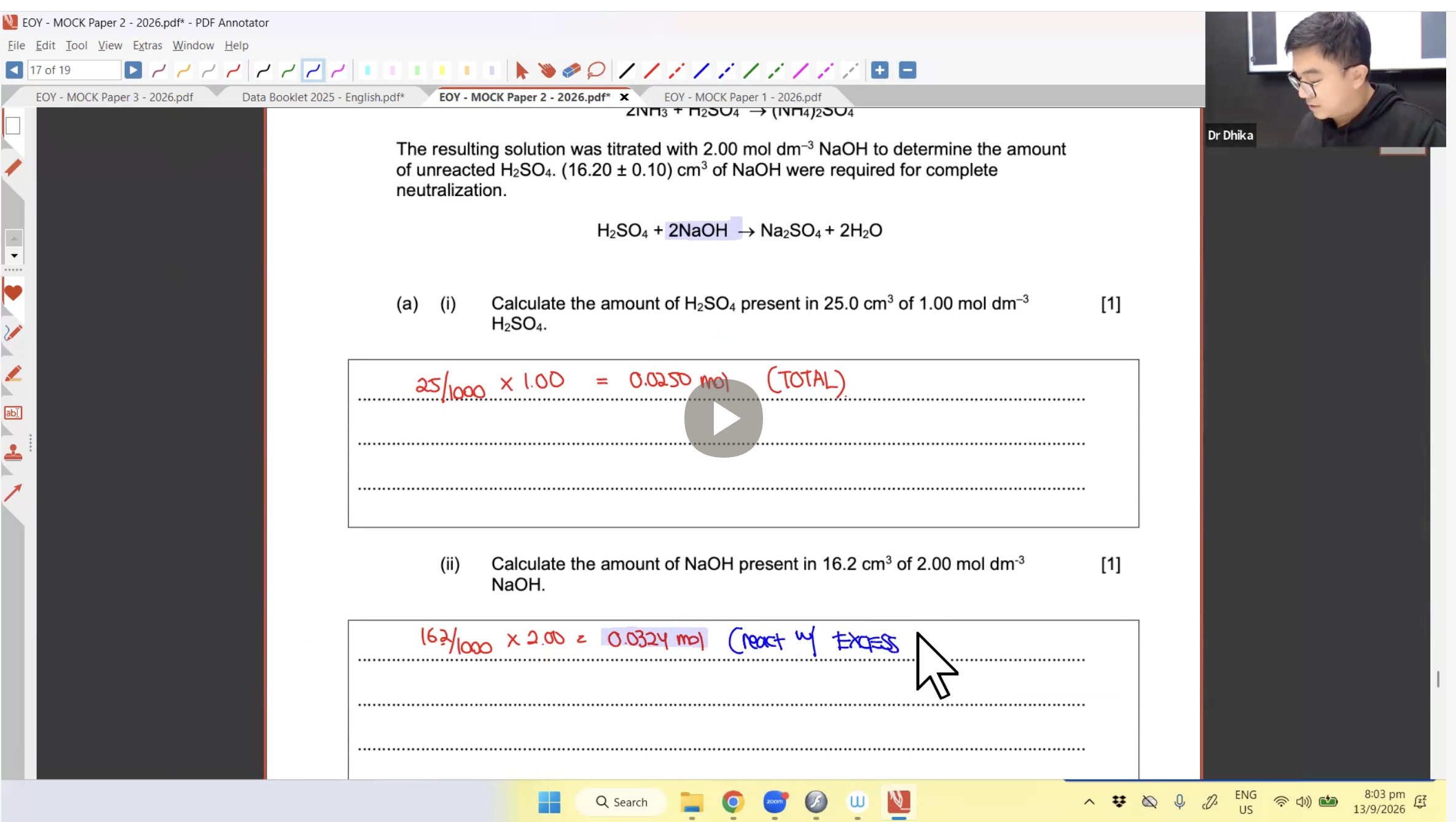 39. Year End Revision - Mock Paper 3 [2026] - Dr D