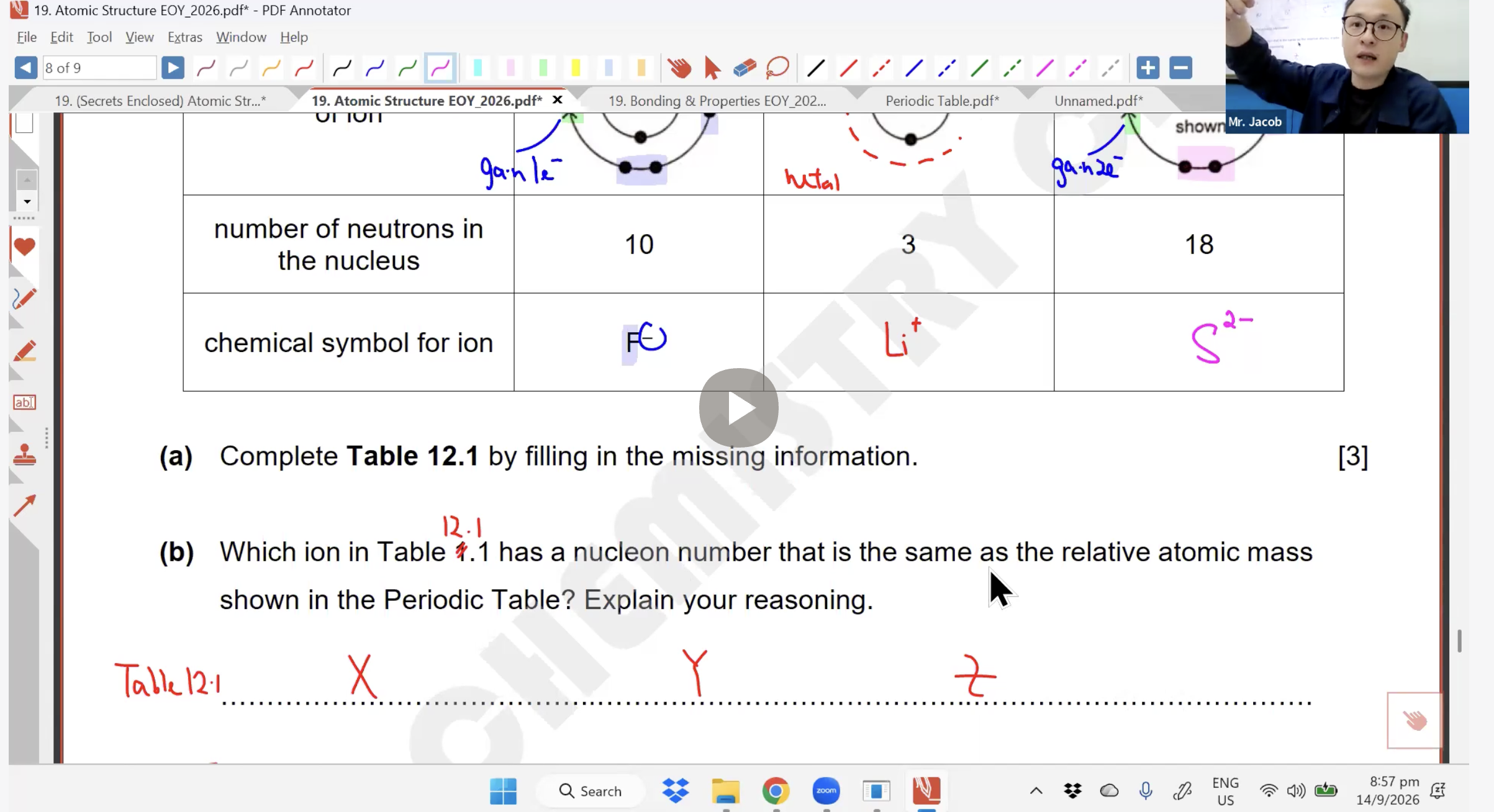 40. (C) EOY Revision - Atomic Structure & Bonding [2026] - Mr JT