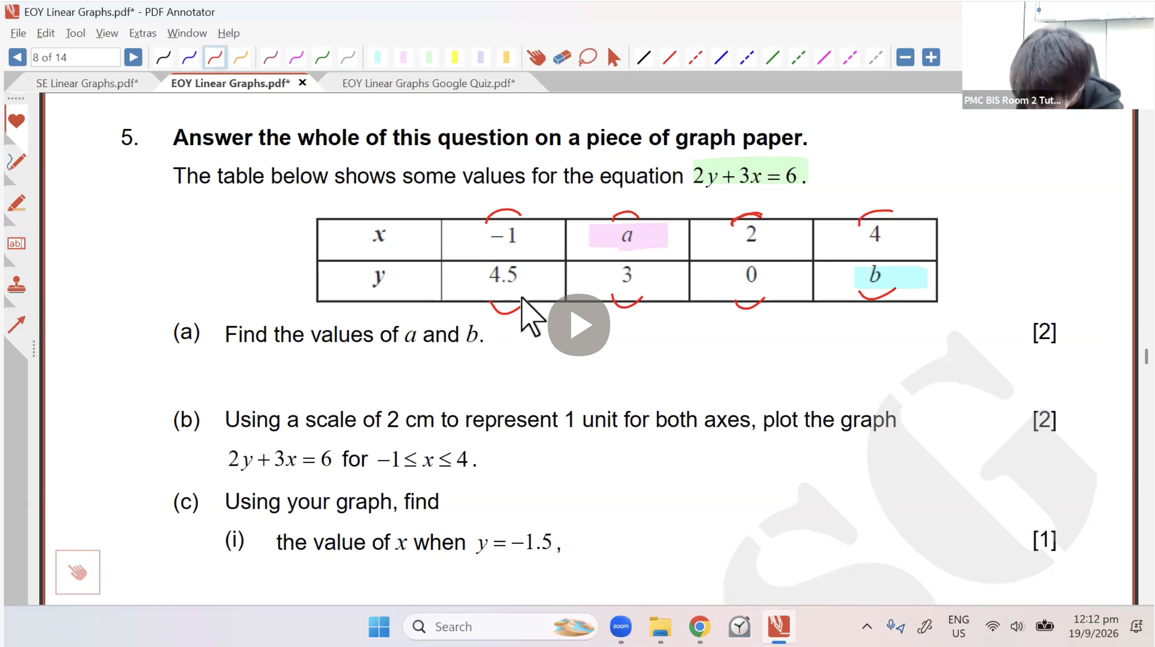 40b. EOY Linear Graphs [2026] - Mr NT