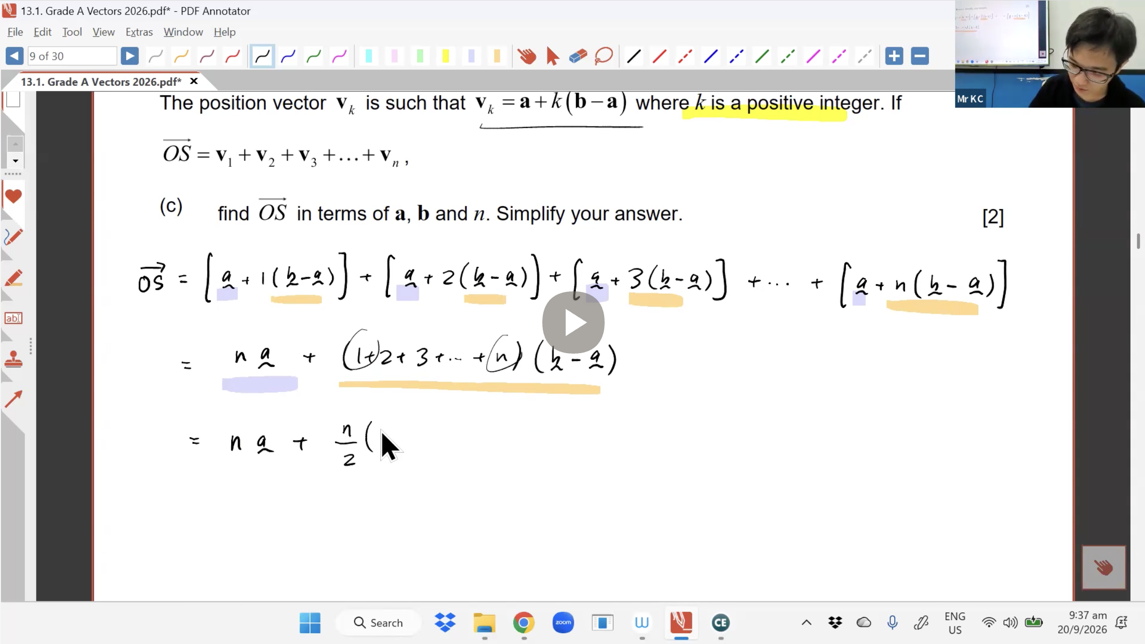 40. Grade A QuestionsVectors L1 [2026] - Mr KC