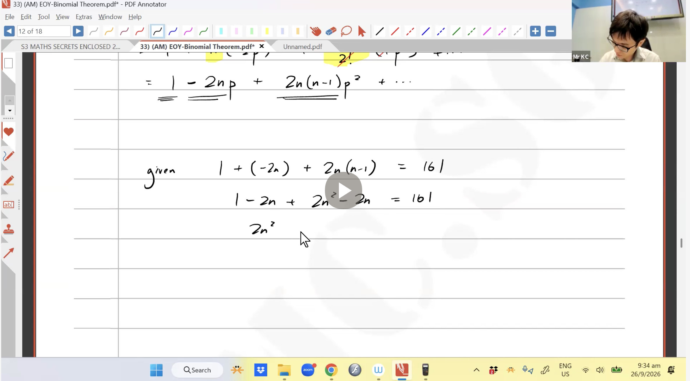 41b. EOY Revision - Binomial Law [2026] - Mr KC