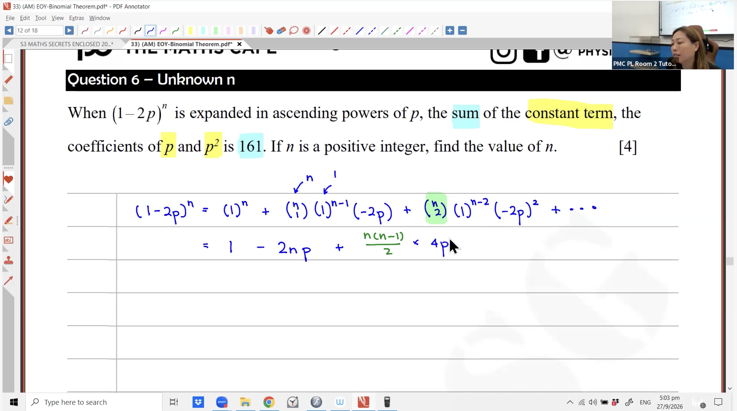 41b. EOY Revision - Binomial Law [2026] - Ms JL
