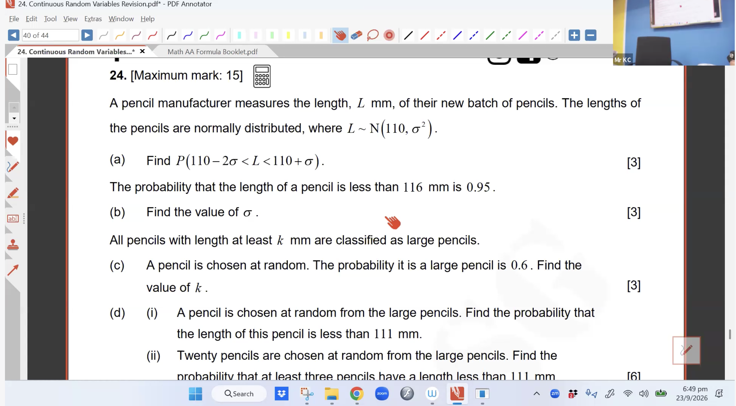 41. Probability Distribution Revision L3 [2026] - Mr KC