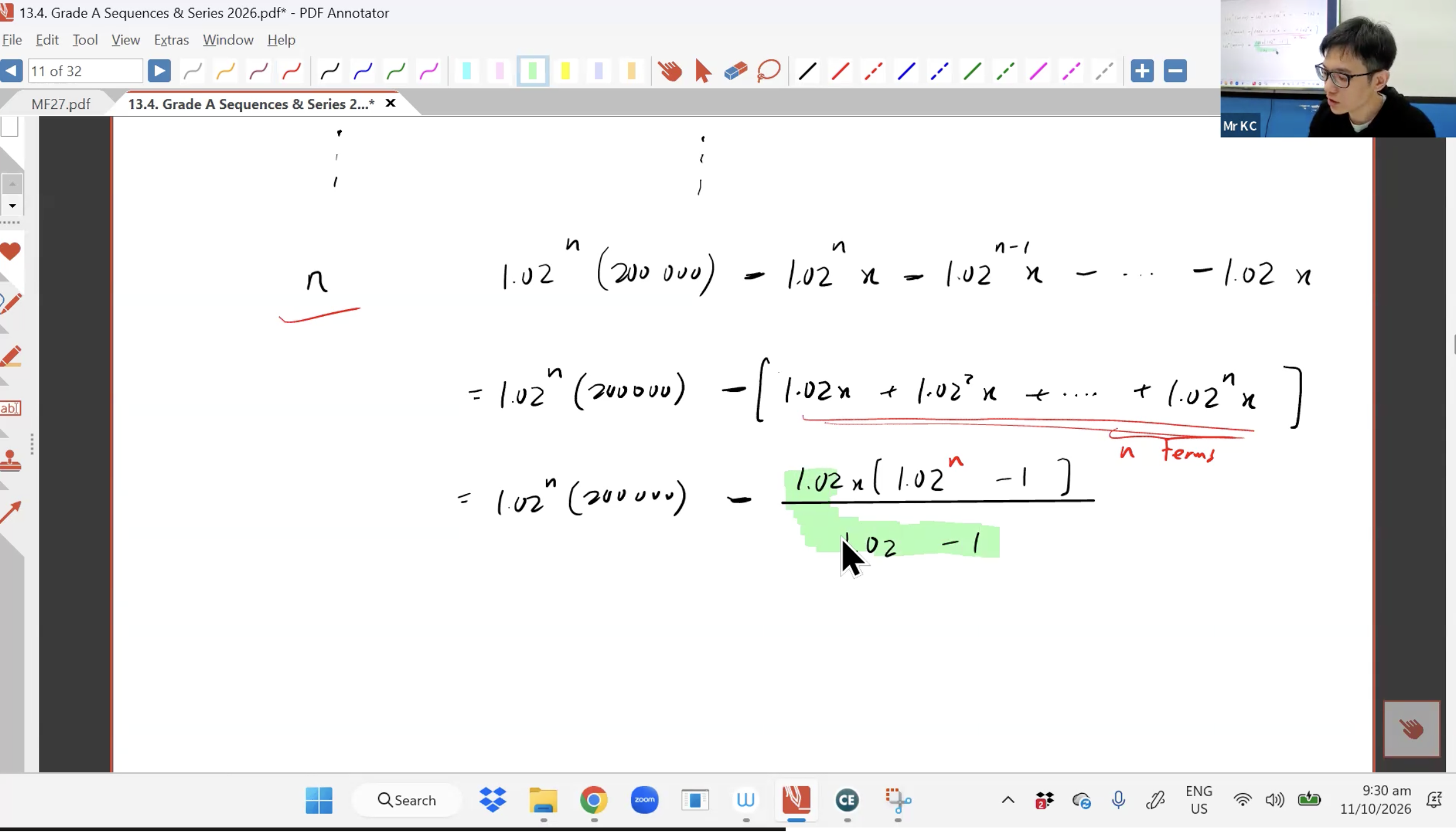 43. Grade A QuestionsSequences & Series L1 [2026] - Mr KC