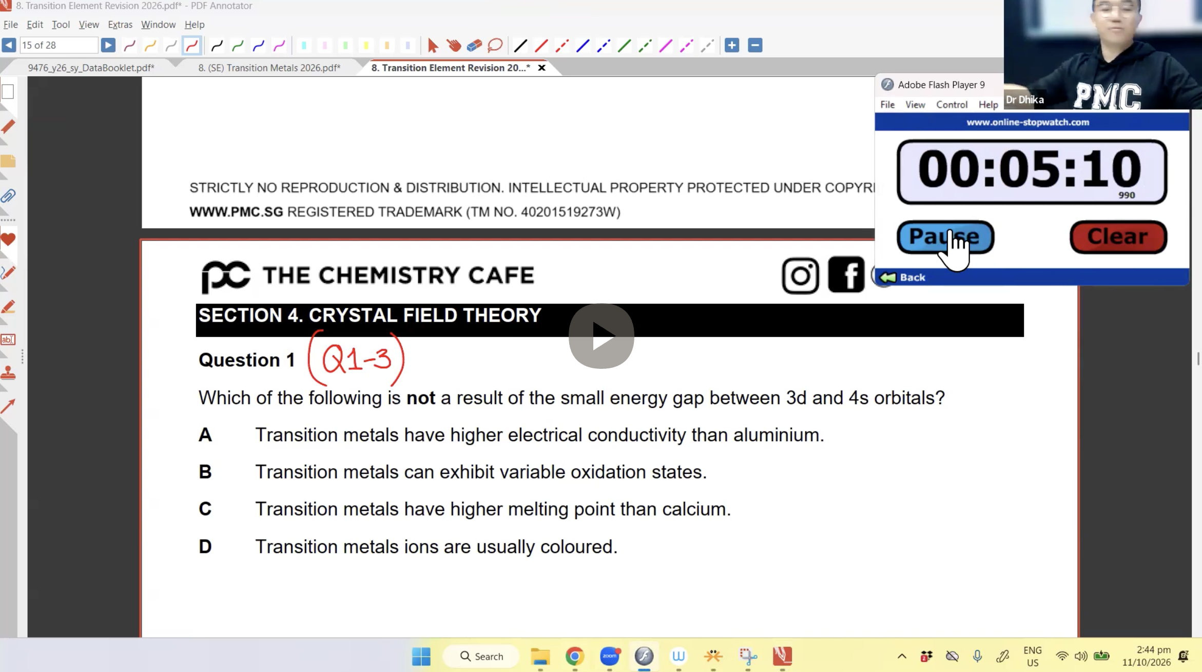 43. Transition Elements Revision L2 [2026] - Dr D